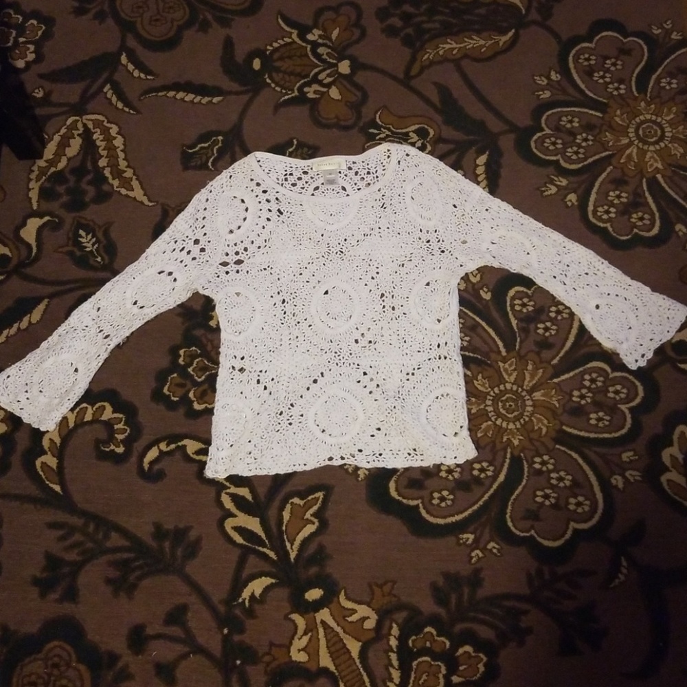 White Crocheted sweater